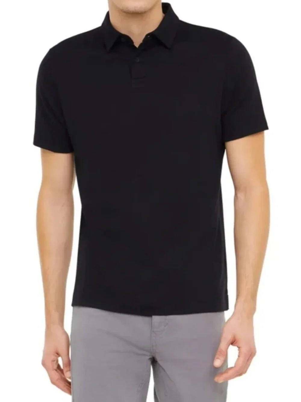 NWT Banana Republic Men's L Black Polo Shirt Cotton Short Sleeve Classic Fit